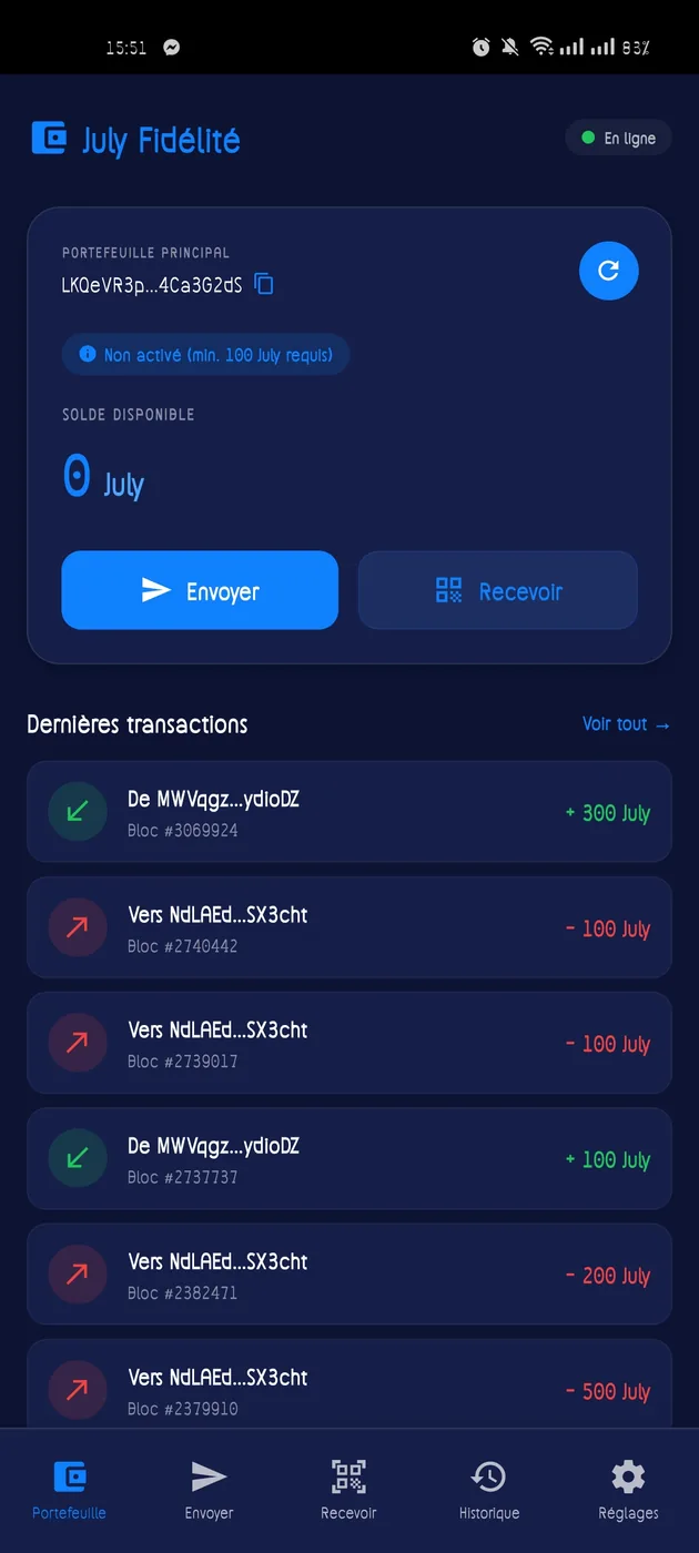 G1 Fidélité — main screenshot