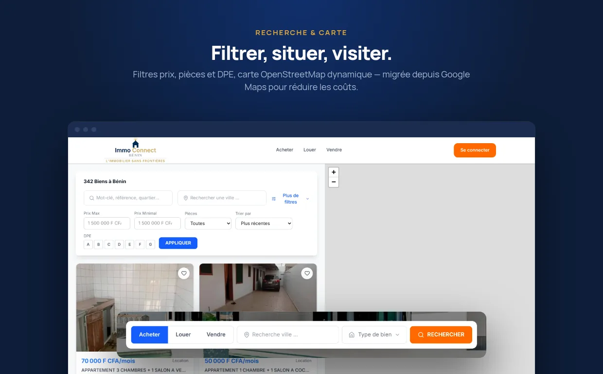 ImmoConnect — main screen