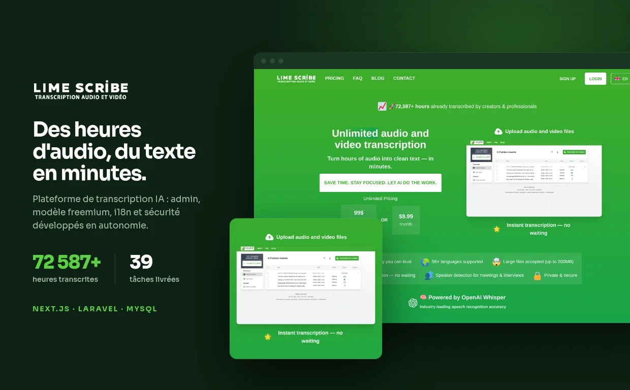 Limescribe — capture principale